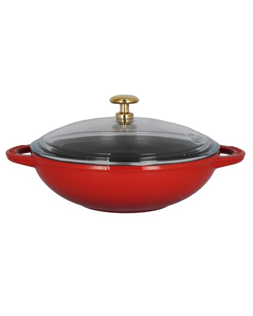 Chasseur French Enameled Cast Iron 7 Wok with Glass Lid