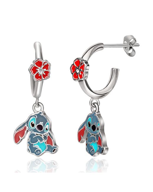 Disney Lilo Stitch Hoop Earrings with Dangle Charm