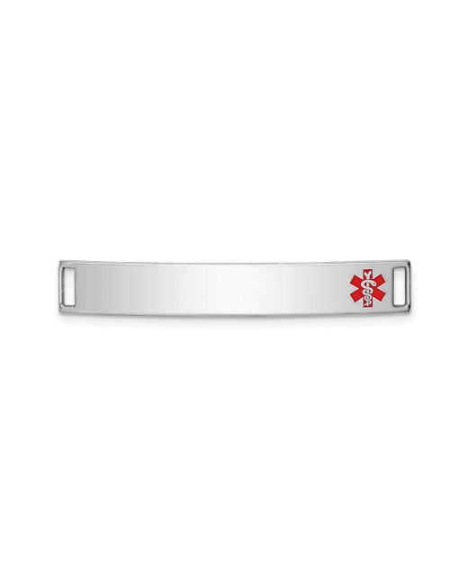 Diamond2Deal Sterling Rhodium-plated Medical Id Plate Bracelet