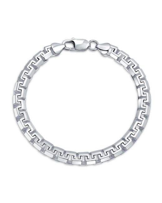 Bling Jewelry Solid Heavy Thick Strong Franco Square Fancy Box Link Chain Bracelet For Teen 925 Sterling 8.5 Inch