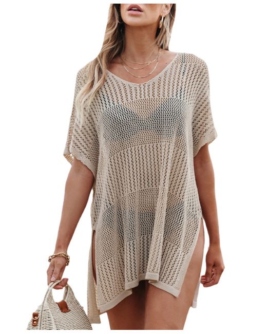 Cupshe Oversized Knit Cover-Up khaki