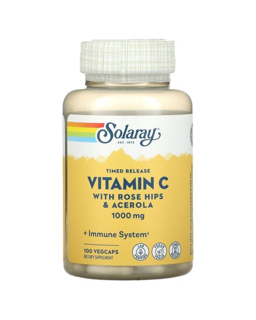 Solaray Timed Release Vitamin C with Rose Hips Acerola 1 000 mg Veg Caps