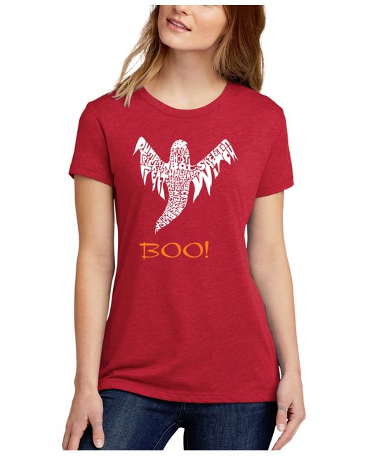 La Pop Art Halloween Ghost Premium Blend Word Art Short Sleeve T-shirt