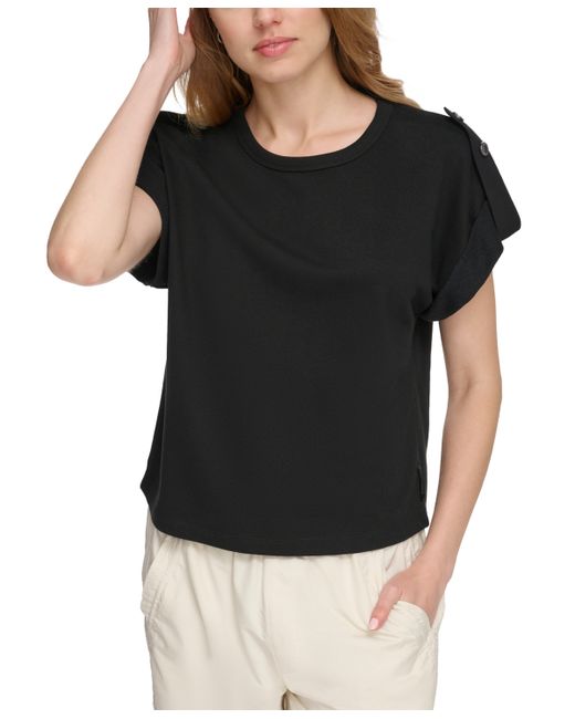 Dkny Short-Roll-Sleeve French Terry Top