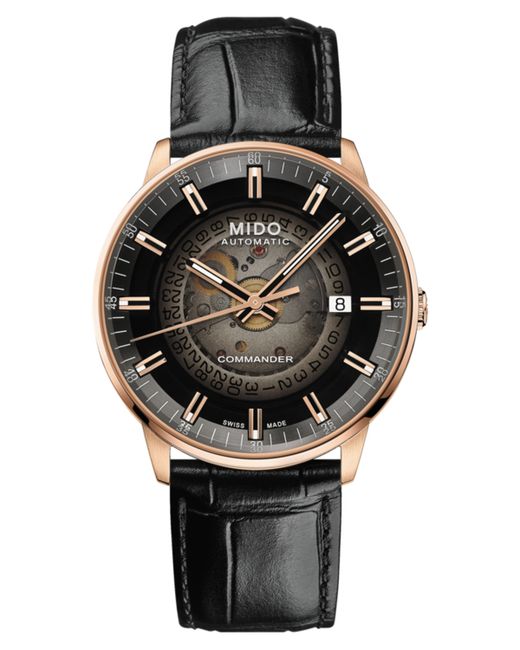 Mido Swiss Automatic Commander Gradient Leather Strap Watch 40mm