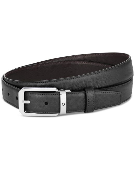 Montblanc Leather Trapeze Pin Buckle Belt brown