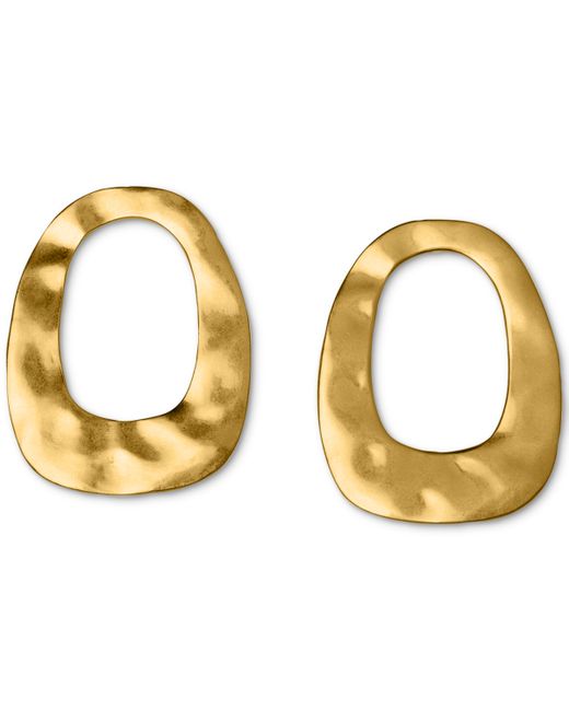 Oma The Label 18k Gold-Plated Hammered Front-Facing Hoop Earrings