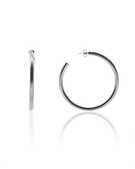 Oma The Label Liv 2 1/3 Large Hoops White Gold Plated Brass 60mm
