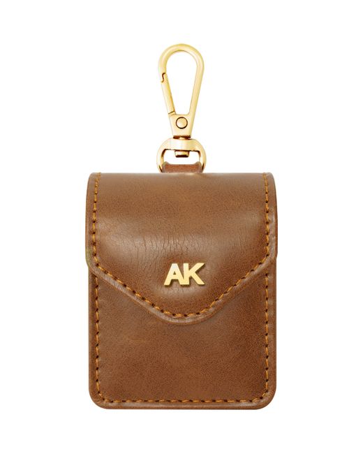 AK Anne Klein Faux Leather Holder with Gold-Tone Alloy Ak Symbol and Matching Carabiner Clip