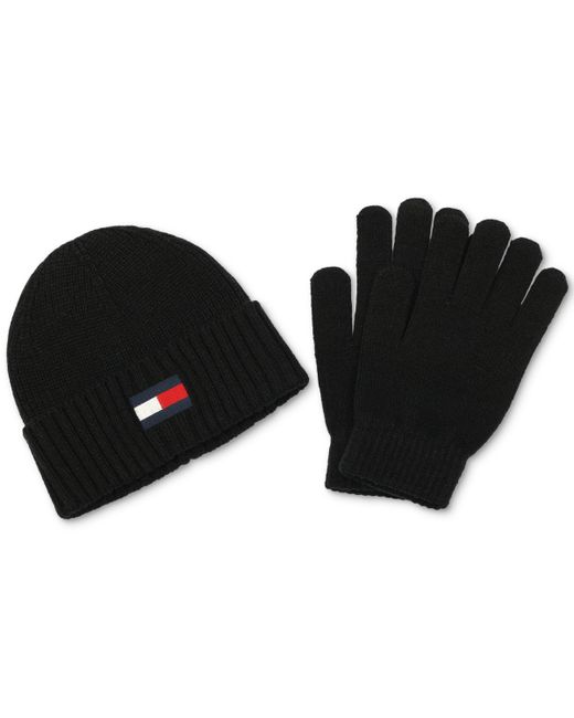 Tommy Hilfiger Embroidered Logo Beanie Gloves Set