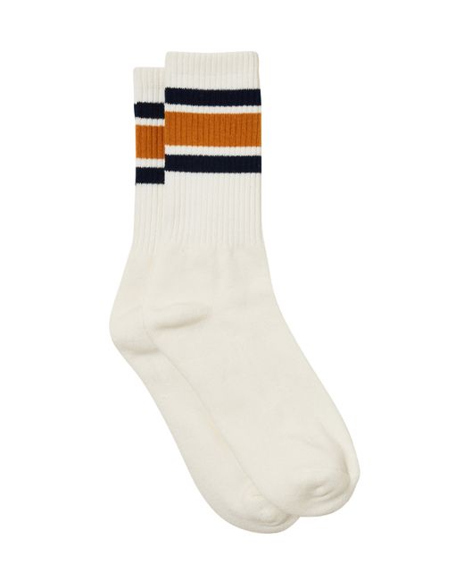 Cotton On Essential Socks Navy Gold Triple Stripe
