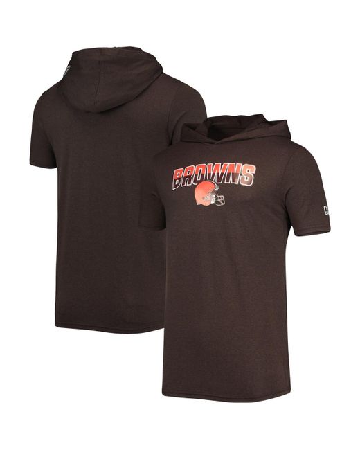 New Era Heathered Cleveland Browns Team Brushed Hoodie T-shirt