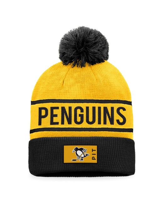 Fanatics Black Pittsburgh Penguins Authentic Pro Alternate Logo Cuffed Knit Hat with Pom