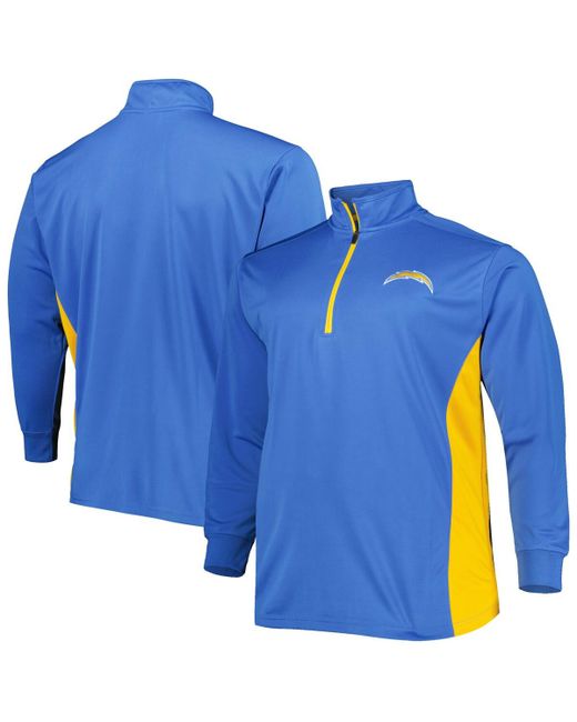 Profile and Gold Los Angeles Chargers Big Tall Quarter-Zip Jacket