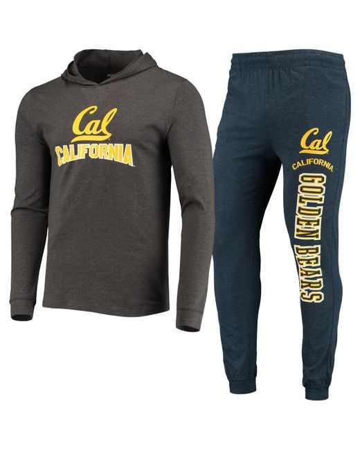 Concepts Sport Heather Charcoal Cal Bears Meter Long Sleeve Hoodie T-shirt and Jogger Pajama Set