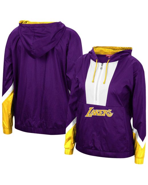 Mitchell & Ness Los Angeles Lakers Half-Zip Windbreaker 2.0 Hoodie Jacket