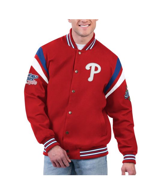 G-iii Sports By Carl Banks Philadelphia Phillies Quick Full-Snap Varsity Jacket