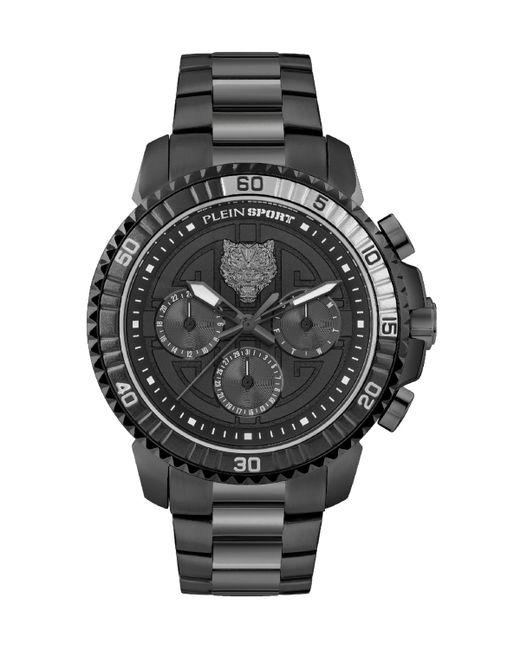 Plein Sport Chronograph Date Quartz Powerlift Stainless Steel Bracelet Watch 45mm