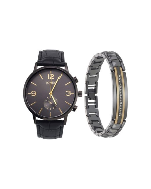 Jones New York Analog Polyurethane Strap Watch and Bracelet Set