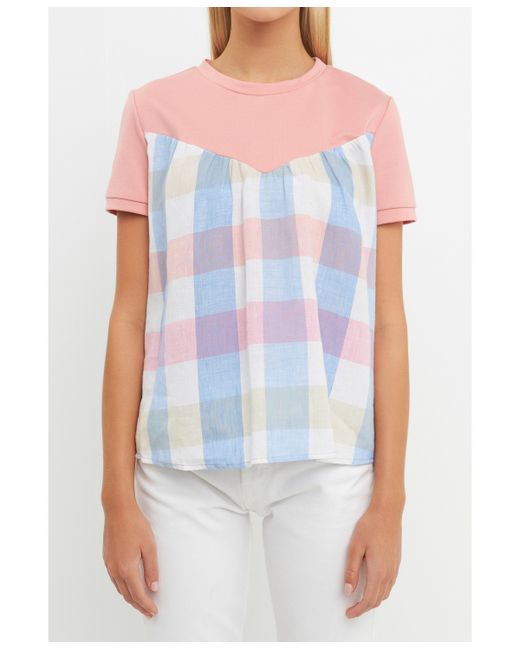 English Factory Gingham Combo Top