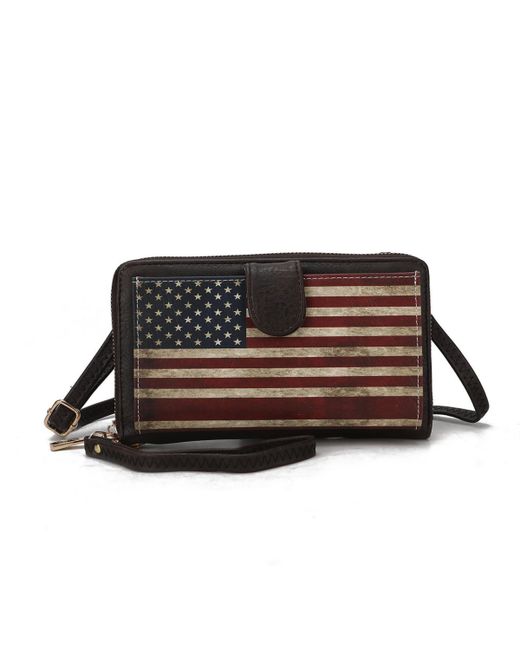 MKF Collection Kiara Smartphone and Wallet Convertible Patriotic Crossbody Bag by Mia K