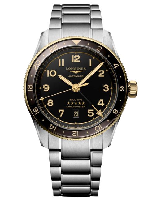 Longines Swiss Automatic Spirit Zulu Time Stainless Steel Bracelet Watch 42mm