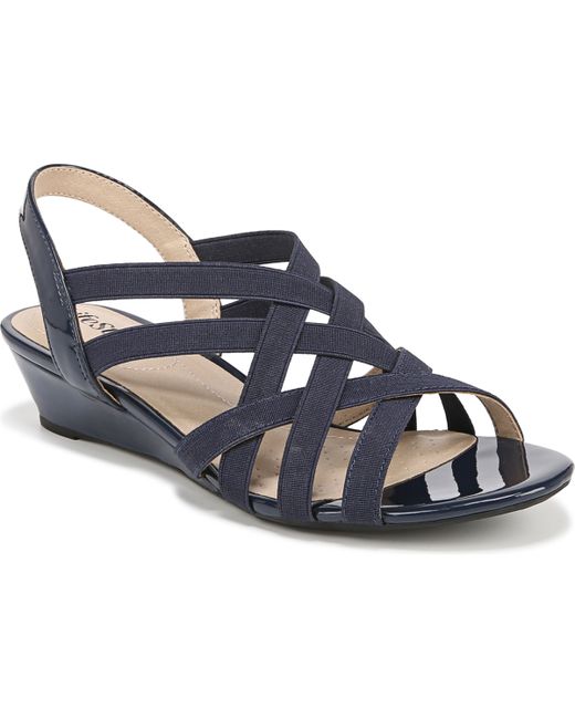 LifeStride Yung Strappy Wedge Sandals Fabric