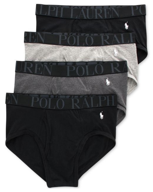 Polo Ralph Lauren 4-Pack Classic Stretch Briefs Andover Heather/Charcoal Heat