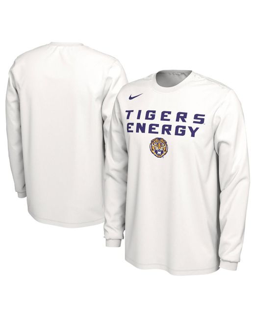 Nike and Lsu Tigers 2024 On-Court Bench Energy Long Sleeve T-shirt