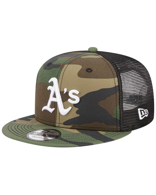 New Era Oakland Athletics Woodland Trucker 9FIFTY Snapback Hat
