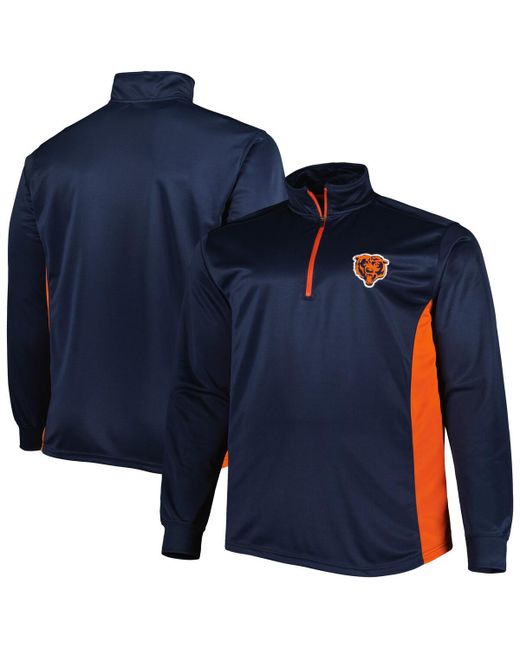 Profile and Orange Chicago Bears Big Tall Quarter-Zip Jacket