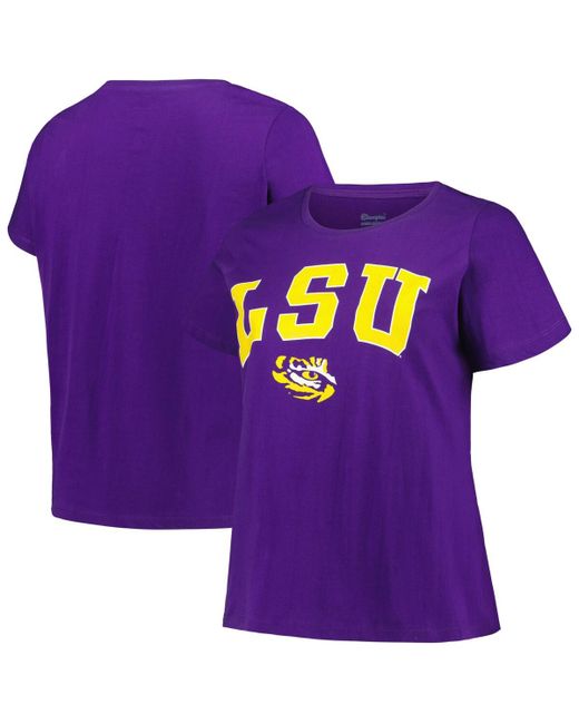 Profile Lsu Tigers Plus Arch Over Logo Scoop Neck T-shirt
