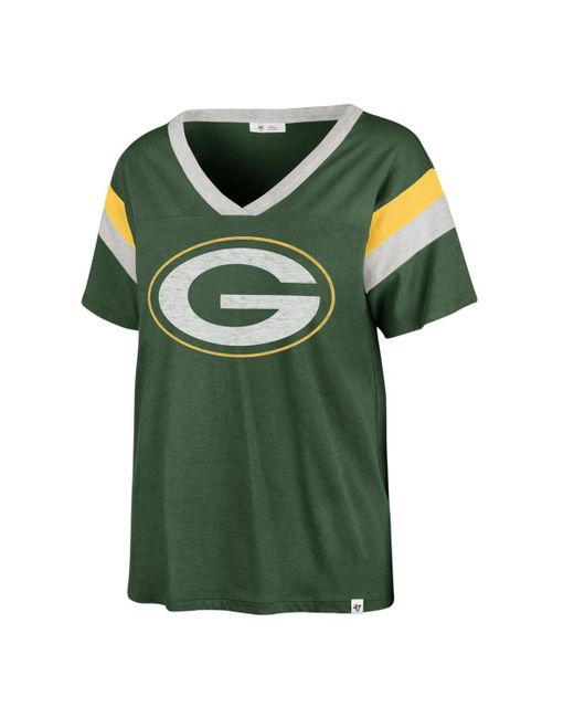 '47 Brand 47 Brand Distressed Bay Packers Phoenix V-Neck T-shirt