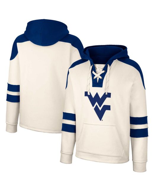 Colosseum West Virginia Mountaineers Lace-Up 4.0 Vintage-Like Pullover Hoodie