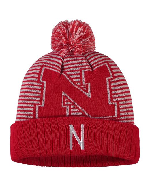 Top Of The World Nebraska Huskers Line Up Cuffed Knit Hat with Pom