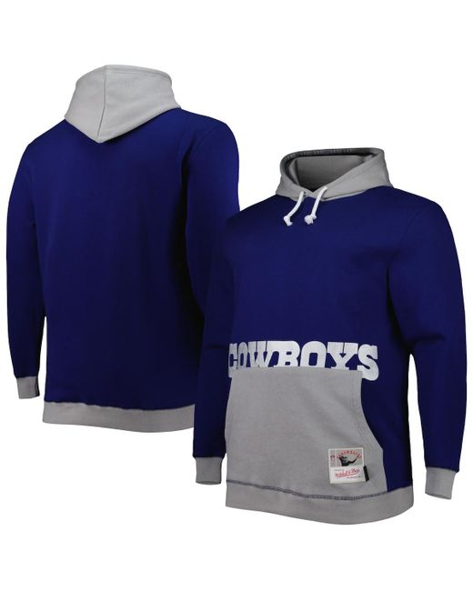 Mitchell & Ness Silver Dallas Cowboys Big and Tall Face Pullover Hoodie
