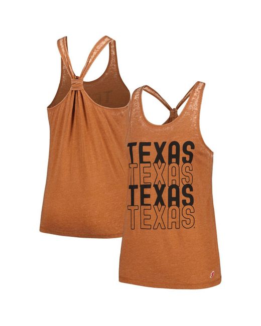 League Collegiate Wear Texas Longhorns Stacked Name Racerback Tank Top