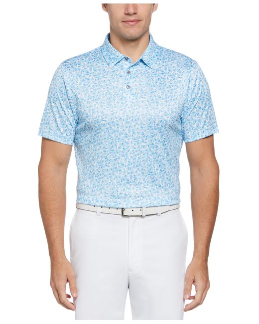 PGA Tour Texture Print Short Sleeve Golf Polo Shirt