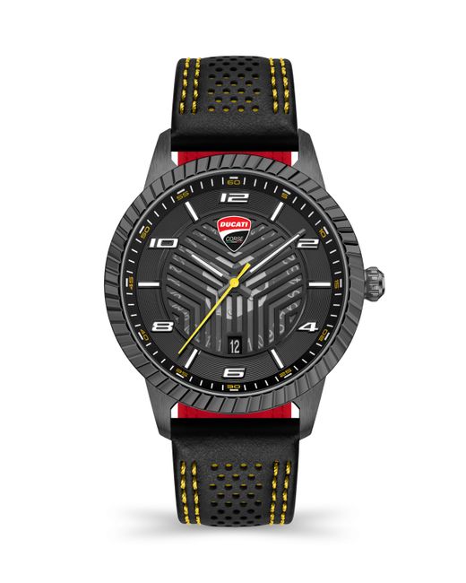 Ducati Corse Quartz Genuine Leather Watch 44mm