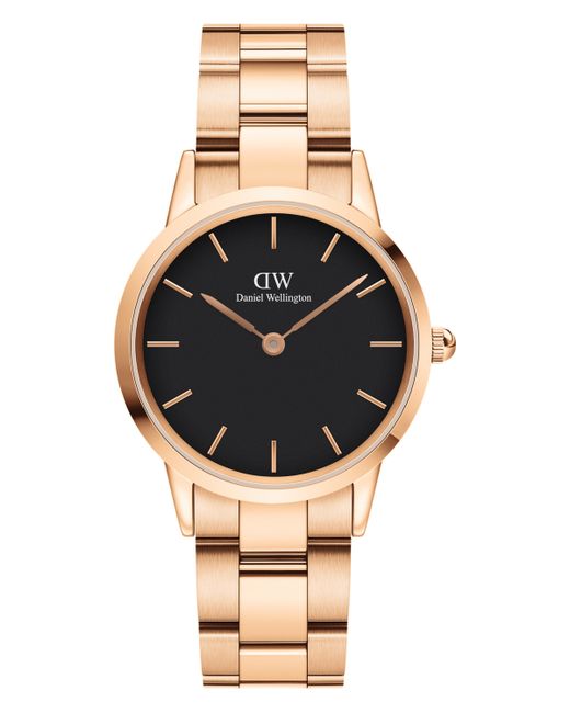 Daniel Wellington Iconic Link Rose Gold-Tone Stainless Steel Watch