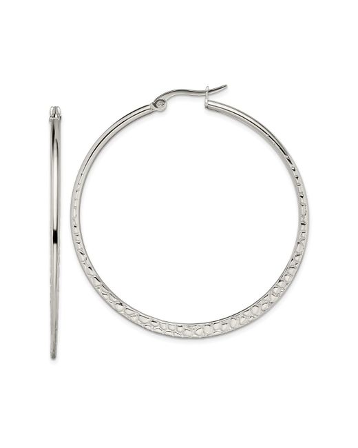 Chisel Polished and Textured Hoop Earrings