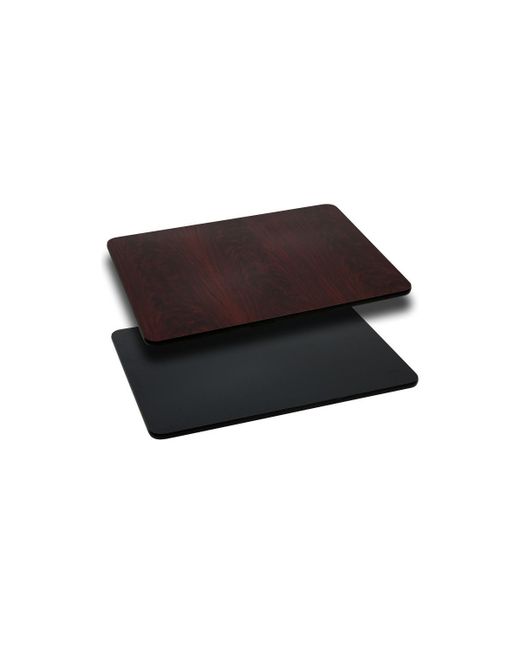 Emma+oliver 24X30 Rectangular Table Top With Reversible Laminate mahogany