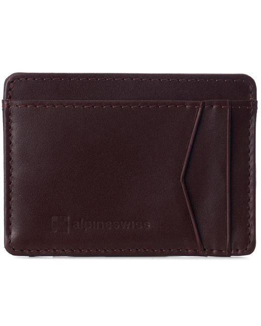 Alpine Swiss Rfid Safe Front Pocket Wallet Smooth Leather Slim Card Holder