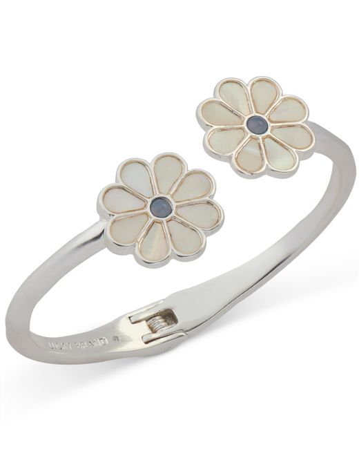 Lucky Brand Tone Stone Mother-of-Pearl Daisy Cuff Bracelet