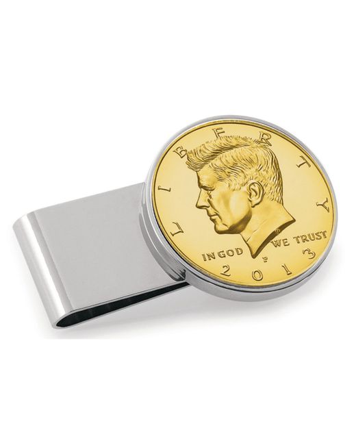 American Coin Treasures Gold-Layered Jfk Half Dollar Stainless Steel Coin Money Clip
