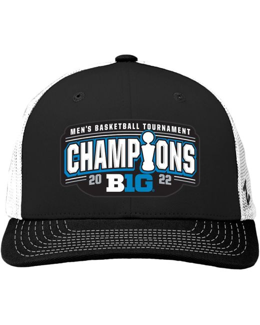 Zephyr White Iowa Hawkeyes 2022 Big Ten Basketball Conference Tournament Champions Locker Room Adjustable Hat