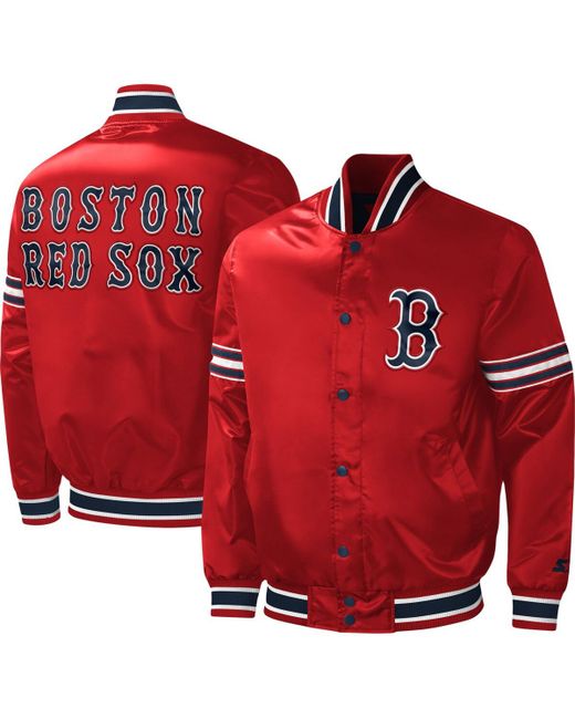 Starter Boston Sox Midfield Satin Full-Snap Varsity Jacket