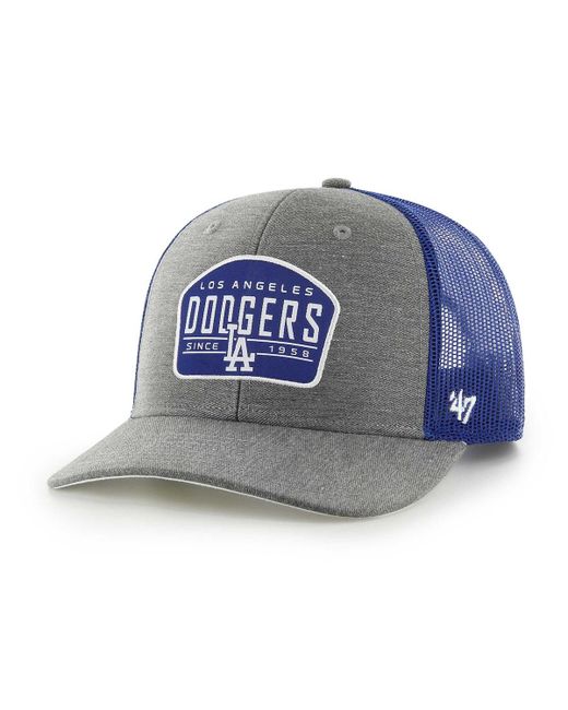 '47 Brand 47 Brand Los Angeles Dodgers Slate Trucker Snapback Hat