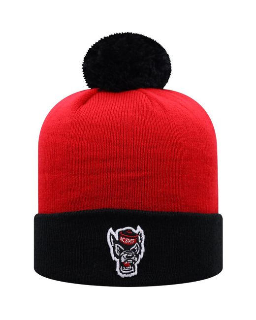 Top Of The World and Black Nc State Wolfpack Core 2-Tone Cuffed Knit Hat with Pom
