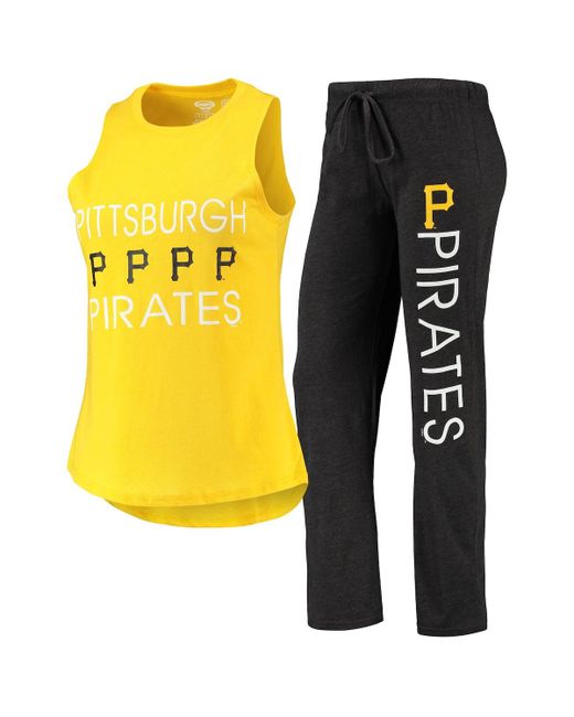 Concepts Sport Gold Pittsburgh Pirates Meter Muscle Tank Top and Pants Sleep Set
